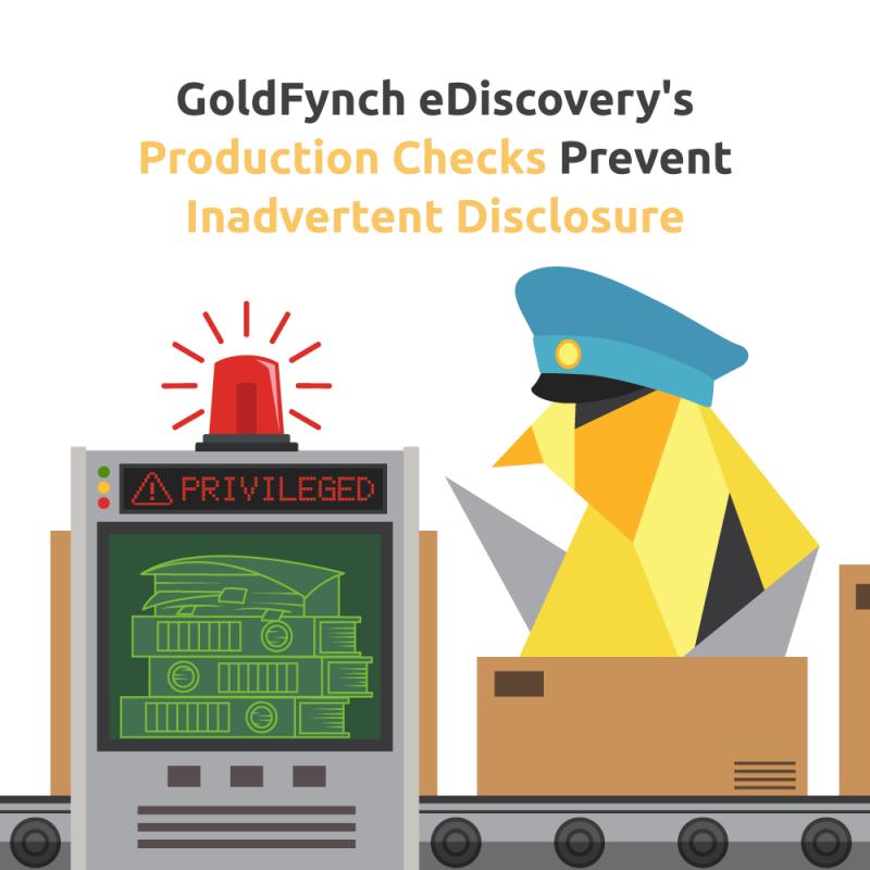 GoldFynch automatically identifies potentially undesirable files in productions, protecting against inadvertent disclosure.