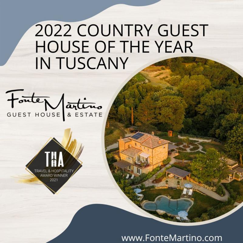 Fonte Martino Wins 2022 Country Guest House of the Year in Tuscany