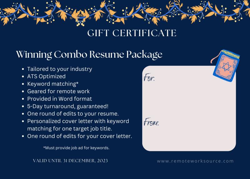RemoteWork Source reveals career services top gift lists for people wanting to get back on their feet