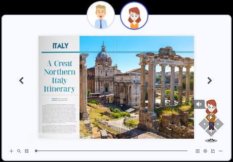 Use the voice assistant to vividly showcase fun school magazine ideas in the digital flippable magazine.