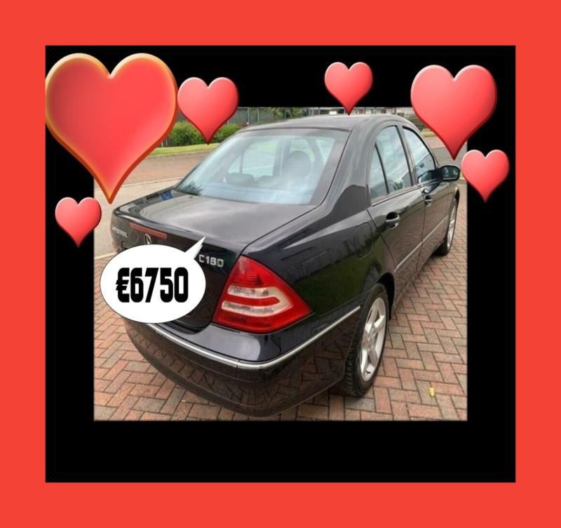 A Beautiful Little Black Mercedes Benz C 180K Kompressor Car is currently on Sale in Ireland - for €7000 (Seven Thousand Euros).