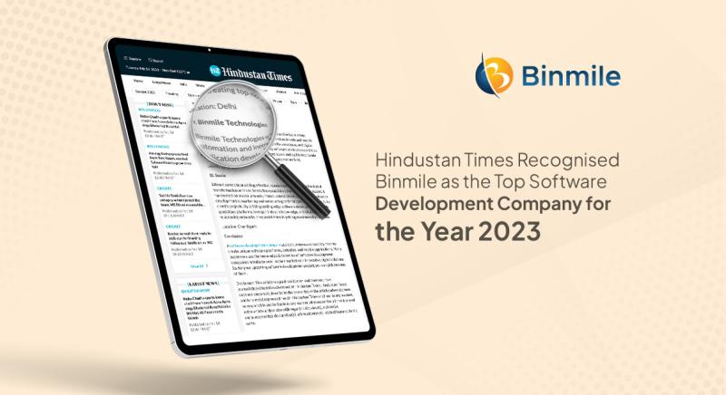 Hindustan Times Recognised Binmile as the Top Software