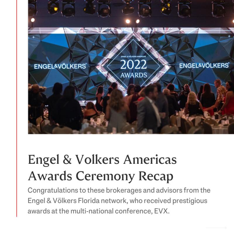Brokerages and advisors from the Engel & Völkers Florida network received prestigious awards at multi-national conference, EVX, in