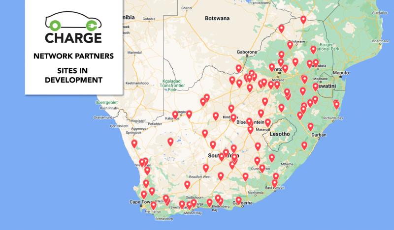 Distribution map of charging sites in development