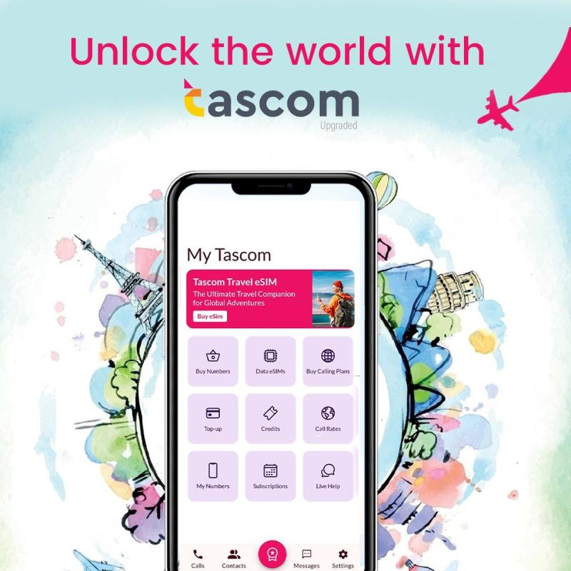 Tascom unveils groundbreaking Android app with Travel eSIMs, Virtual Numbers, and International Calling
