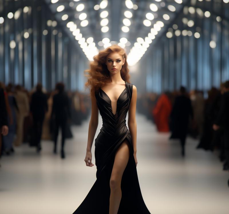 Zoe Lacroix Stuns Rome Fashion Show for Summer 2023 in Striking Black Balenciaga Dress