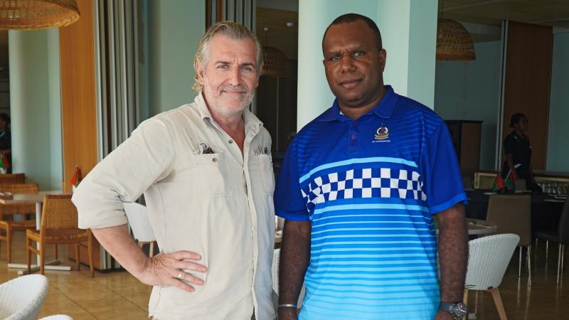 Vanuatu MP Honorable Andrew Napuat, veteran filmmaker Philippe