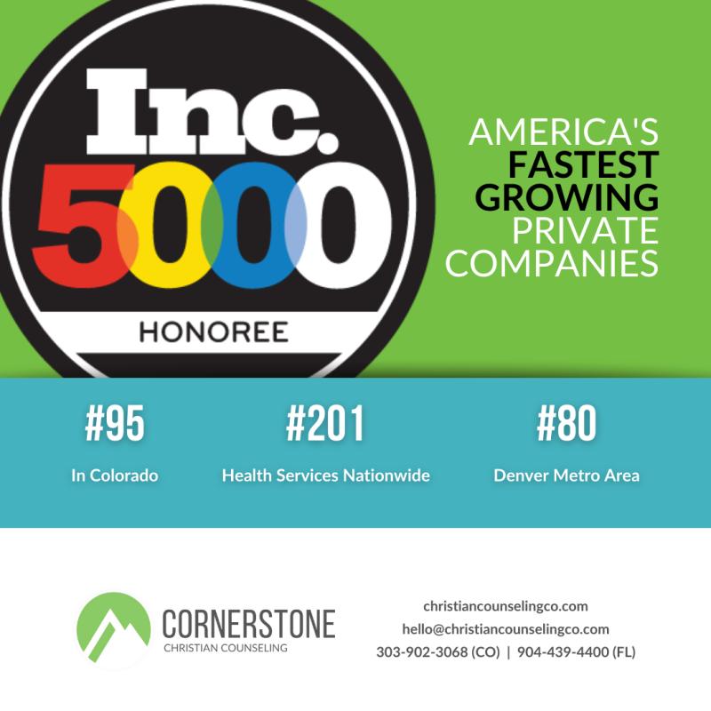 Cornerstone Christian Counseling Makes the Inc. 5000 List