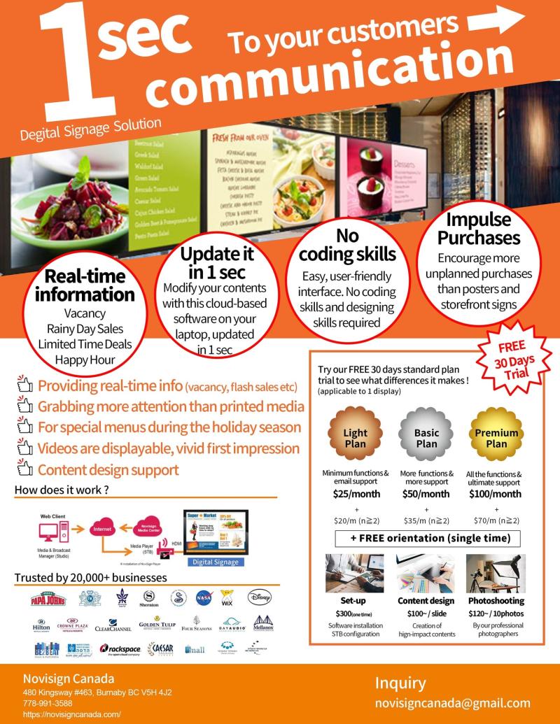 Unlock the Power of Visual Communication: NoviSign Canada Launches Cutting-Edge Digital Signage Software