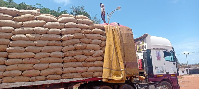 Truck loading at VCCL's warehouse in Bono Region, Ghana. Credit: VCCL.