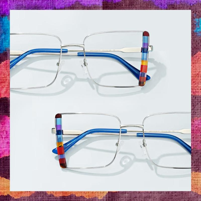 These sleek frames feature a colorful flourish on the sides, adding a pop of expression to modern design.
