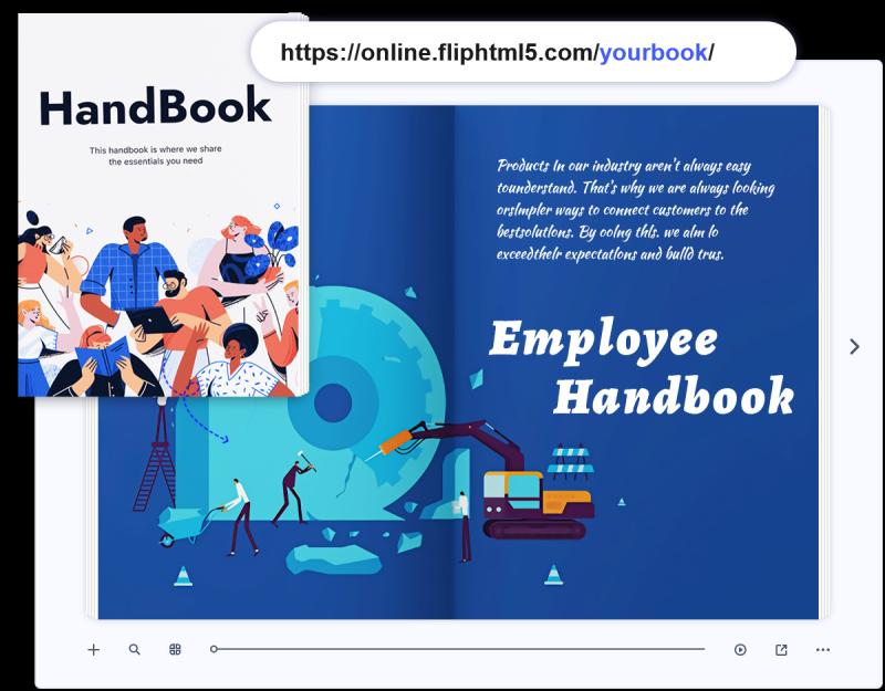 FlipHTML5's employee handbook creator host staff handbook online.