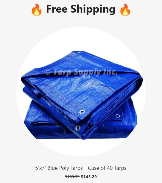 TARP SUPPLY INC.® ANNOUNCES FREE SHIPPING ON SELECT BLUE POLY TARPS