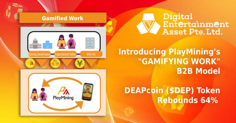 DEP Token Rebounds 64% as PlayMining GameFi Platform Introduces 'Gamifying Work' B2B Business Model