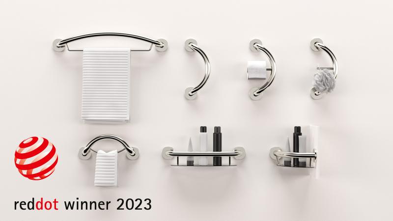 HealthCraft's PLUS Series has won a Red Dot 2023 design award for bringing safety to your bathroom accessories.