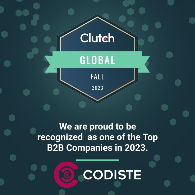 Codiste - A Blockchain & AI Development Company Recognized as a Clutch Global Leader for 2023