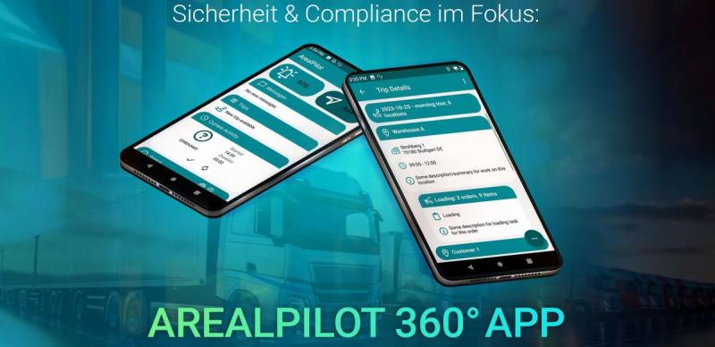 ArealPilot 360° app in the Google PlayStore: workflow, questionnaire, activities, localization, tracking, chat. (© AREALCONTROL GmbH)