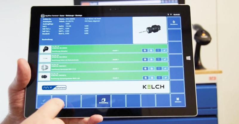 Example tablet setting tool with software from KELCH/MySolutions (© Kelch GmbH)