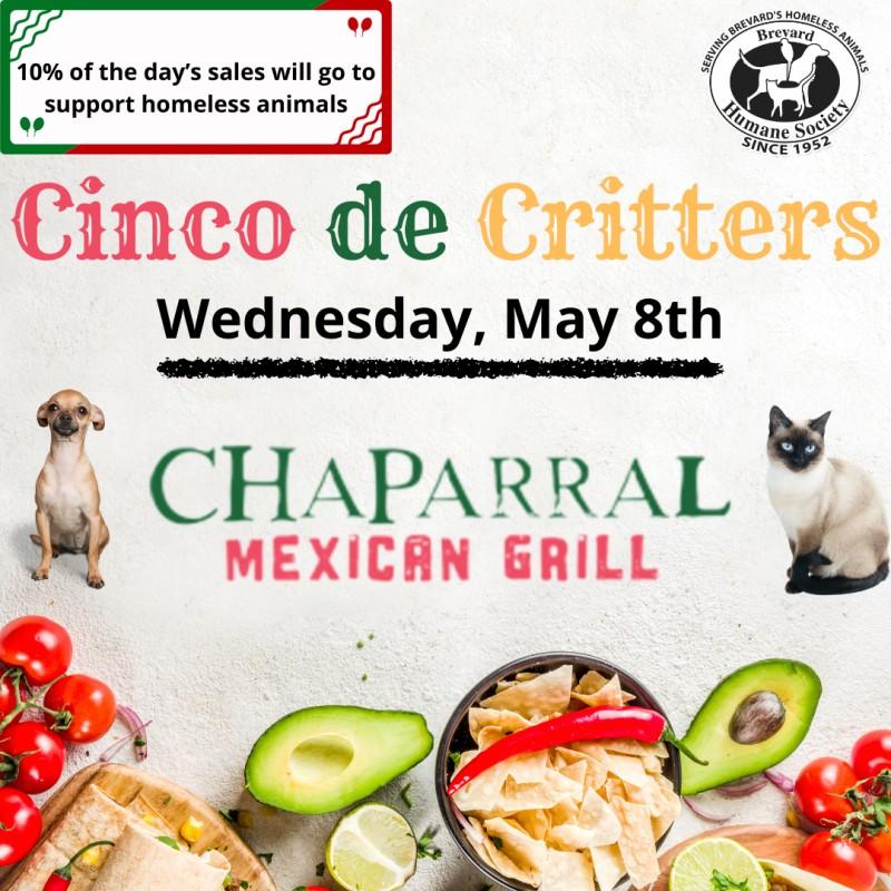 Join us and fellow animal lovers from 11:00 a.m. to 9:00 p.m. May 8th, 2024, for festive Cinco de Mayo fun, supporting animal care in Brevard County.