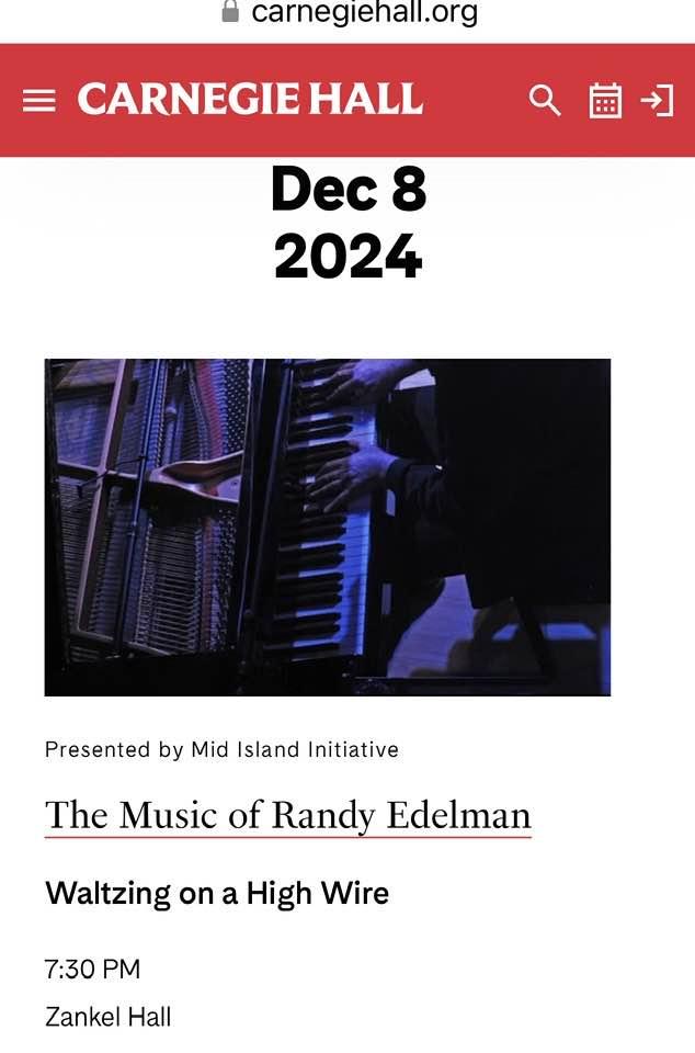 World-Renowned Composer Randy Edelman To Perform At Carnegie