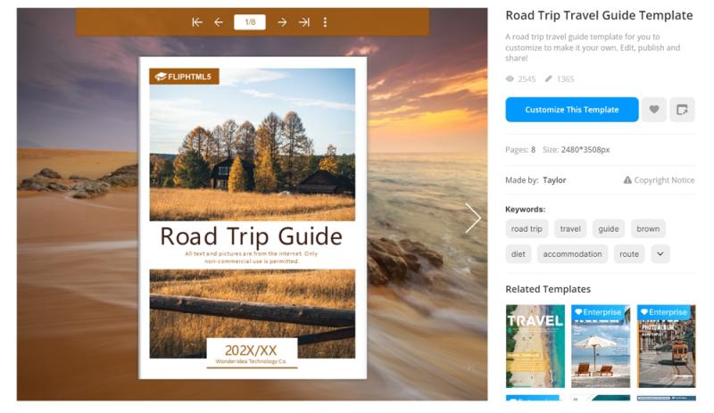 FlipHTML5 offers various interactive guidebook design templates that users can edit, customize, and share.