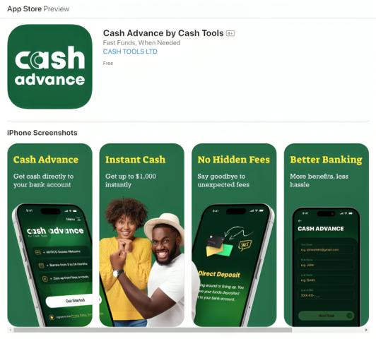 App “Cash Advance by Cash Tools” launched for iPhone users