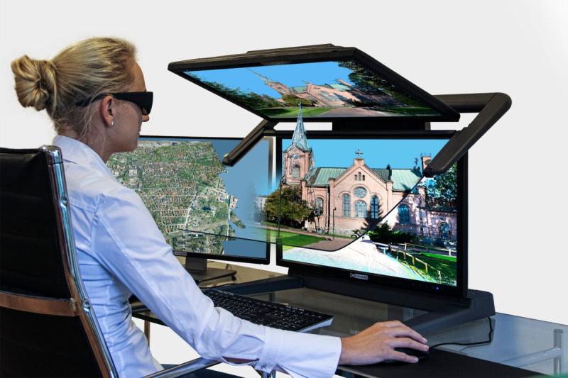 3D stereo-capable application TerraStereo with the 3D PluraView: compatible and officially certified. (© Schneider Digital)