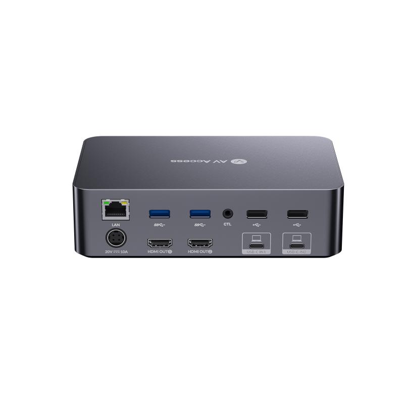 AV Access introduces the iDock C20 4K KVM switch docking station for video editors, graphic designers, and avid gamers. As the demand for multiple PCs and monitors rises, this innovative device enables users to effortlessly manage two laptops, two 4K moni