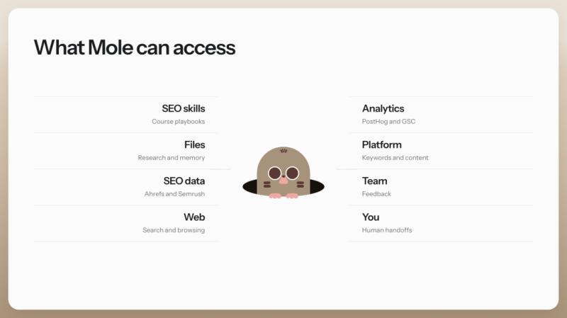 AI SEO Agent Mole Capabilities