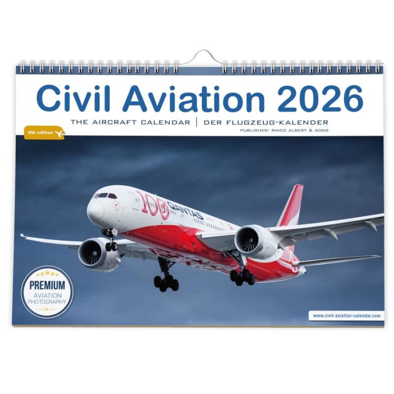 Aircraft calendar with premium aircraft photos: Civil Aviation will continue to inspire aviation fans in 2026. ( (C) iulias verlag, Rinco Albert)