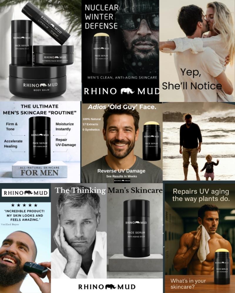 RHINO MUD Men's Skincare Revolutionizes Anti-Aging with 17-Botanical Formula That Harnesses Plants' UV Damage Repair Mechanisms