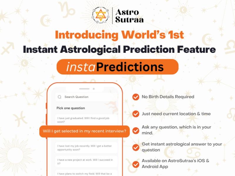 AstroSutraa Launches instaPredictions - World's First Instant Astrological Answer Engine