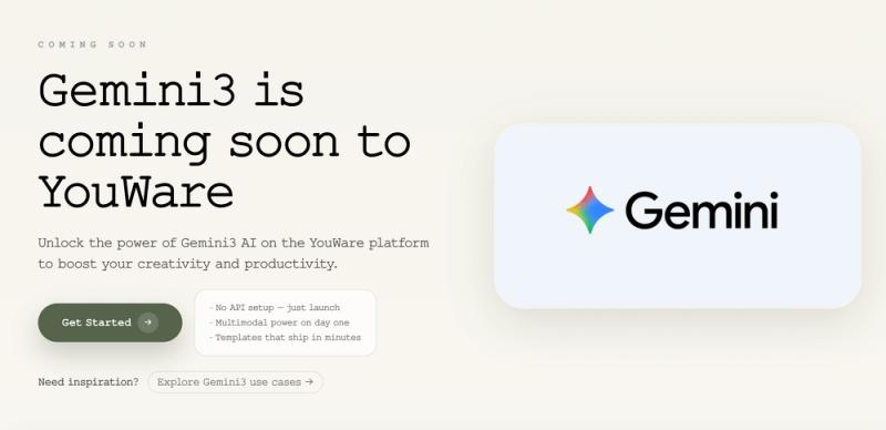 Gemini3 AI Integration Coming Soon to YouWare Platform