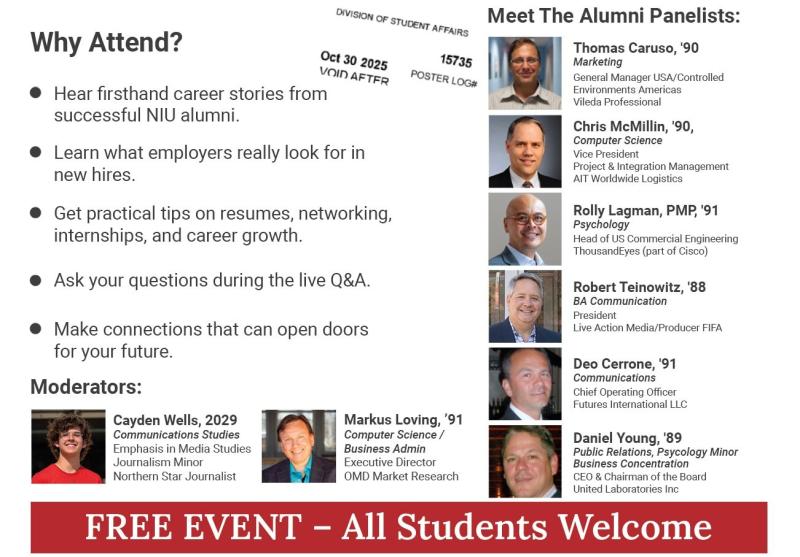 Beyond the Degree: NIU Alumni Return to Share Career Stories, Strategies and Real-World Advice