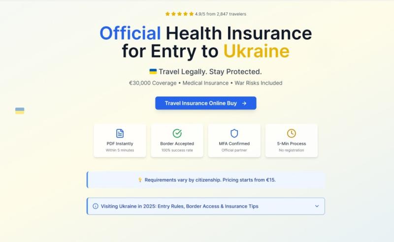 Insurance-Ukraine.com Launches Fast Online Travel Insurance for Foreign Visitors to Ukraine