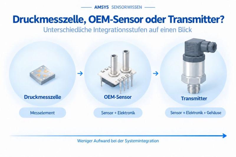 From sensing die to transmitter: More integrated functions mean less integration effort. ( (C) AMSYS GmbH & Co. KG)