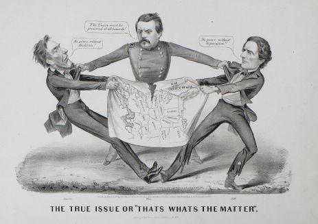 Currier & Ives, The True Issue or ?That?s What?s the Matter?.  Published in New York, 1864.  13.5 x 17.75 inches, lithograph