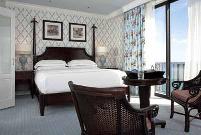 Oceanfront room designed by Robb & Stucky Interiors at The Breakers Palm Beach.