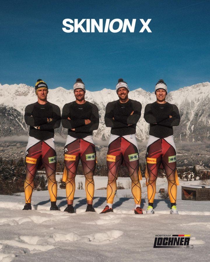 Bob Team Lochner and SKINION-X (R) use Protective First Layer in winter sports. ( (C) SKINION X c/o heppnerapparel 2025)