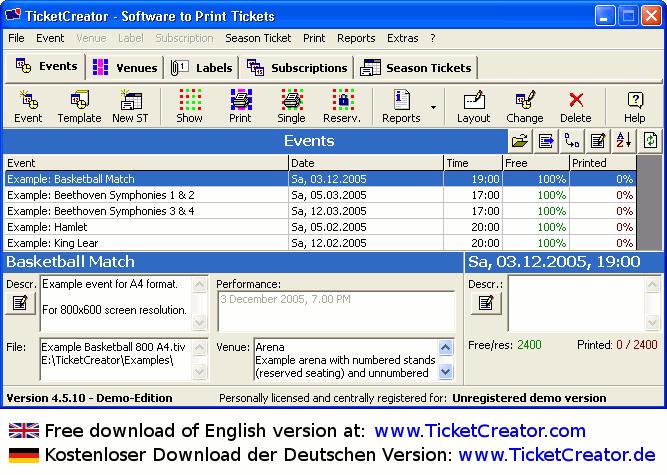 The new version of the ticketing software TicketCreator makes it easier than ever to print tickets for events.