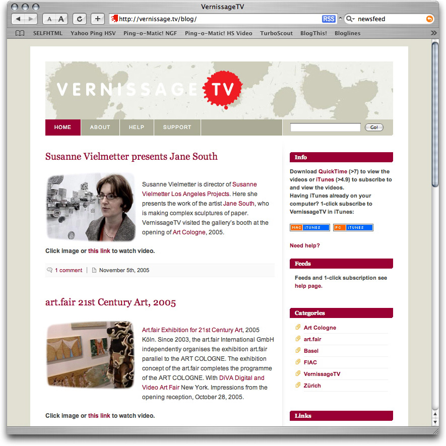 VernissageTV: art openings on your iPod.