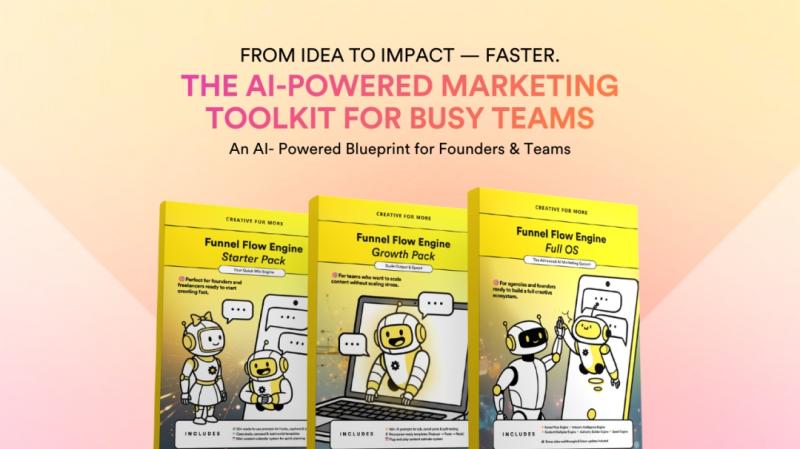 Funnel Flow Engine - Creative For More's AI-powered operating system featuring five Engines that support strategy, planning, storytelling, repurposing, and high-volume execution.
