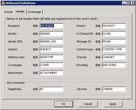 Job- and header information for the sending and the reception of faxes can just be transferred via the IXI-UMS FAPI Connector