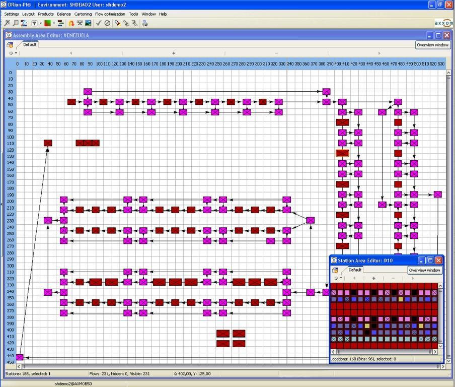 In a virtual model, the new version of ORion-PI® Logistics Optimization of Axxom allows to easily simulate and analyze different strategies, reorganisations and configurations in a warehouse.