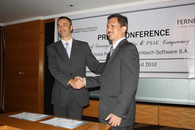Mr. Darwin Sariaatmadja (President Director of PT Abhimata Persada) with Mr. Arnaud Picut (Managing DIrector APAC of Fernbach)